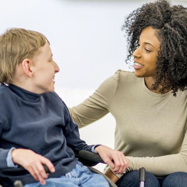 NDIS participant and support coordinator discussing goal-setting strategies